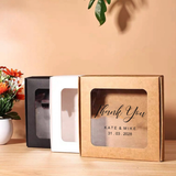 100 Square Personalized Cookie Favor Boxes with Clear Window