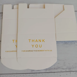 White Rectangle Favor Boxes - Gold Foil Wordings