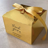 100 Shiny Gold Personalized Wedding Favor Boxes