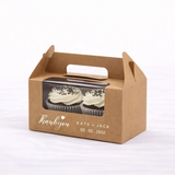 100 Personalized Two Cupcake Favor Boxes for Wedding Party