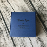 Personalized Favor Boxes Pearly Navy Blue Square