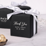 100pcs Personalised Wedding Party Monogram Black Favor Box