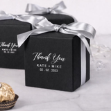 100pcs Personalised Wedding Party Monogram Black Favor Box