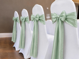 Sage Green Satin Chair Sashes