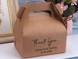 100 White Black Personalized Carrying Gold Foil Wording Favor Boxes