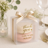 100 Personalized Wedding Party Matte Frosty PVC Favour Boxes