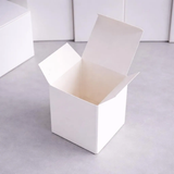 100 White Favor Boxes Foil Personalized Stickers