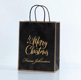 Personalized Christmas Gift Bags Custom Name Logo Print (100pcs)