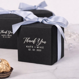100pcs Personalised Wedding Party Monogram Black Favor Box