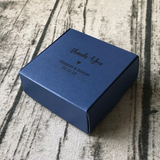 Personalized Favor Boxes Pearly Navy Blue Square