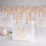 100 Personalised Frosted PVC Wedding Favor Bags