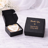 100 Square Personalized Foil Wording Cookie Favor Boxes