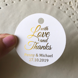 100 Gold Foil Personalized Gift Tags Round