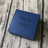 Personalized Favor Boxes Pearly Navy Blue Square