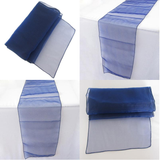 Navy Blue Organza Table Runners