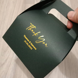 100 White Black Personalized Carrying Gold Foil Wording Favor Boxes