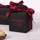 100pcs Personalised Wedding Party Monogram Black Favor Box