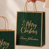 Personalized Christmas Gift Bags Custom Name Logo Print (100pcs)