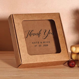 100 Square Personalized Cookie Favor Boxes with Clear Window