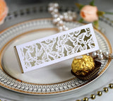 100 Laser Cut  Butterfly 3 Ferrero Chocolate Sleeve Favor Boxes