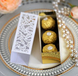 100 Laser Cut  Butterfly 3 Ferrero Chocolate Sleeve Favor Boxes