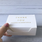 White Rectangle Favor Boxes - Gold Foil Wordings