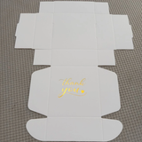 100 White Boxes Gold Foil Wordings