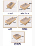 25 Kraft Picnic Paper Favor Boxes Base Lid Clear Window