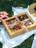 25 Kraft Picnic Paper Favor Boxes Base Lid Clear Window