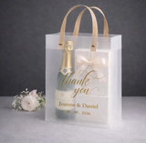 100 Personalised Frosted PVC Wedding Favor Bags