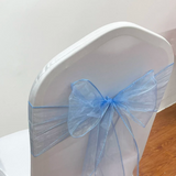 Light Blue Organza Chair Sashes