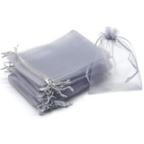 Organza Favor Gift Bags - Silver Grey