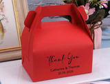 100 White Black Personalized Carrying Gold Foil Wording Favor Boxes