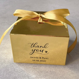 100 Shiny Gold Personalized Wedding Favor Boxes
