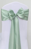 Sage Green Satin Chair Sashes
