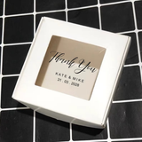100 Square Personalized Cookie Favor Boxes with Clear Window