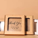 100 Square Personalized Cookie Favor Boxes with Clear Window