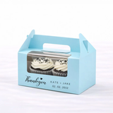 100 Personalized Two Cupcake Favor Boxes for Wedding Party