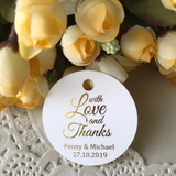 100 Gold Foil Personalized Gift Tags Round