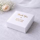 100 Square Personalized Foil Wording Cookie Favor Boxes