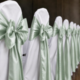 Sage Green Satin Chair Sashes