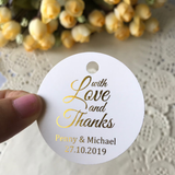 100 Gold Foil Personalized Gift Tags Round