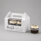 100 Personalized Two Cupcake Favor Boxes for Wedding Party