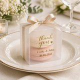 100 Personalized Wedding Party Matte Frosty PVC Favour Boxes