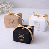 100 Black Kraft White Red Foil Personalized Wedding Party Favor Boxes