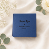 Personalized Favor Boxes Pearly Navy Blue Square