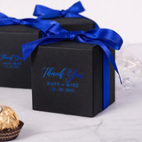 100pcs Personalised Wedding Party Monogram Black Favor Box