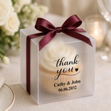 100 Personalized Wedding Party Matte Frosty PVC Favour Boxes
