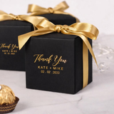 100pcs Personalised Wedding Party Monogram Black Favor Box