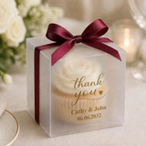 100 Personalized Wedding Party Matte Frosty PVC Favour Boxes